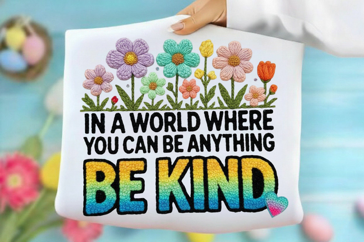 Be Kind Floral Faux Yarn Positive Sh, an Illustration by designcity5 (Photo 8 of 9)