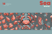 Sea World Seamless Patterns, a Pattern Graphic by moja doodle (Thumbnail 5 of 8)