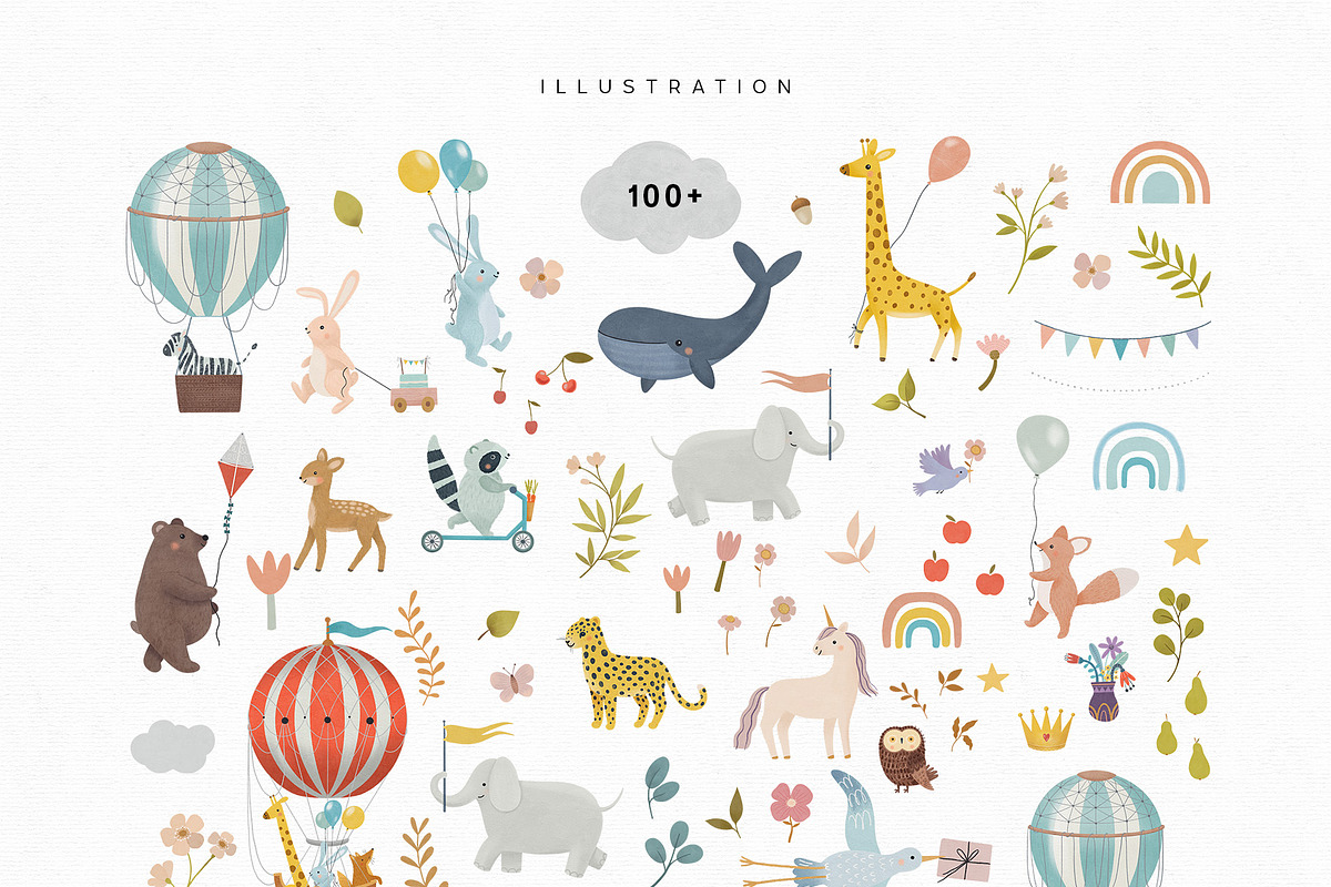 Little Adventure. Clipart & Patterns, an Animal Illustration by annartdreams (Photo 6 of 8)