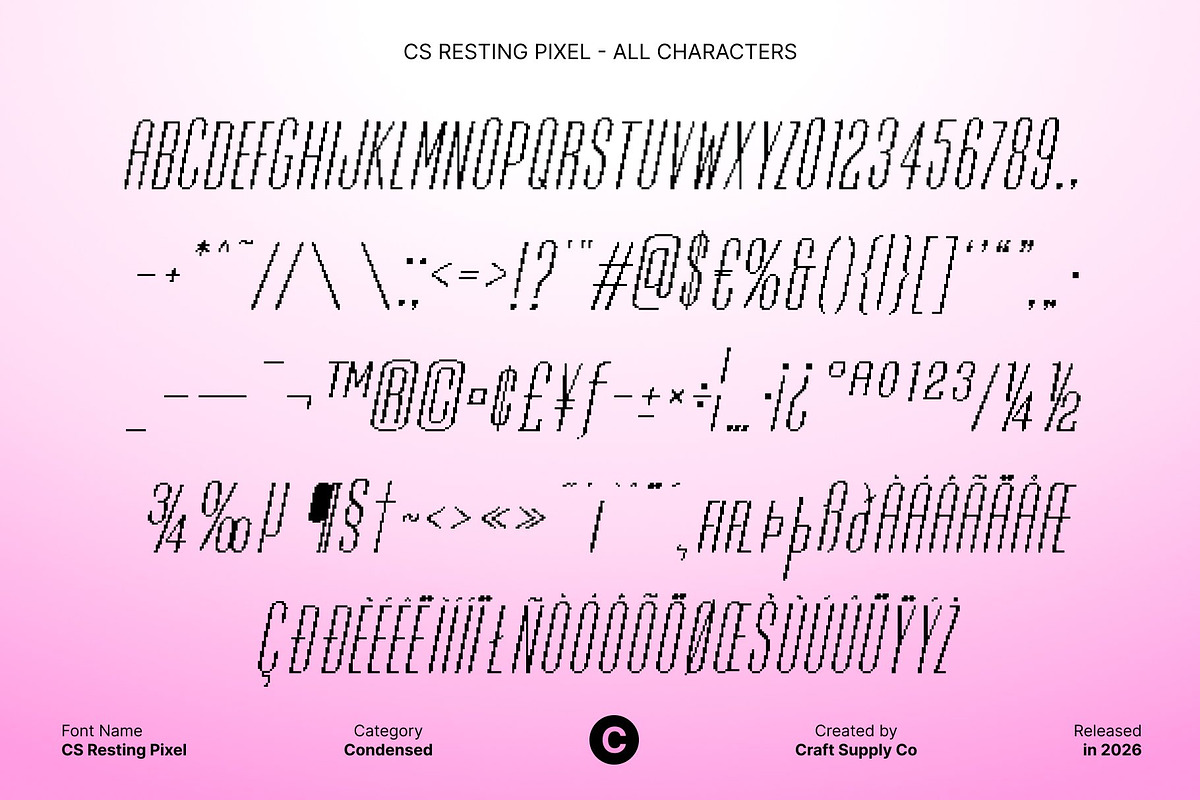 CS Resting Pixel, a Sans Serif Font by Craft Supply Co. (Photo 8 of 8)