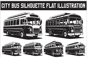 City bus silhouette flat design, an Illustration by Amazin_art