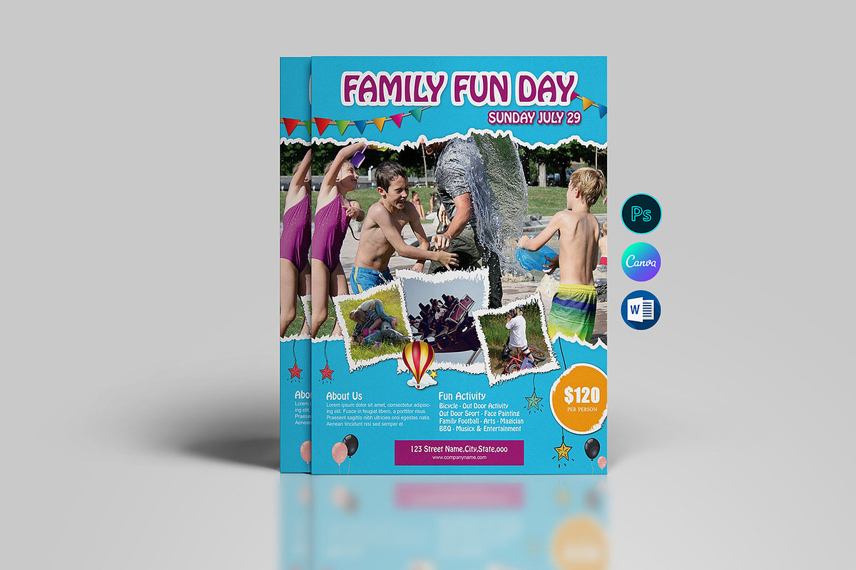 Family Fun Day Flyer Template, a Flyer Template by Template Shop (Photo 1 of 4)