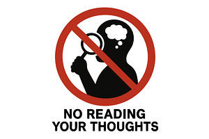 No Reading Your Thoughts Conceptual, an Object Illustration by AlexArt