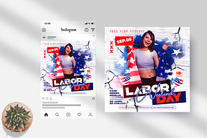 Labor Day Weekend Instagram PSD