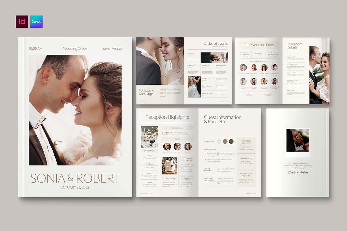 Wedding Day Guide / Program Template, a Brochure Template by BrandPacks ...
