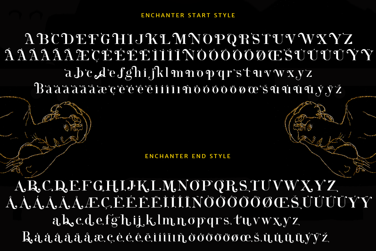 Enchanter Deluxe Modern Art Font, a Serif Font by Cloverons (Photo 8 of 9)