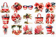 Watercolor Beach Clipart, an Illustration by Craft Nest (Thumbnail 4 of 6)