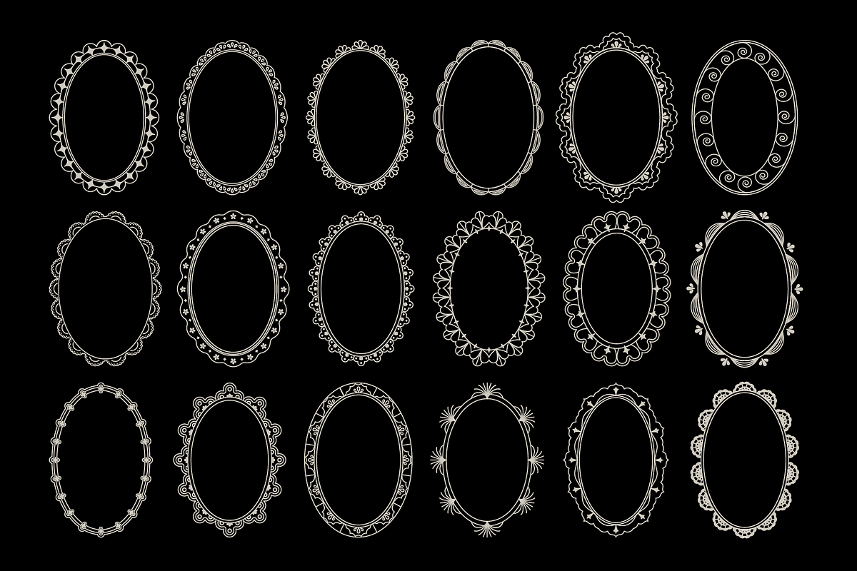 Line Lace Frames - vector designs, an Object Graphic by venimo (Photo 11 of 14)