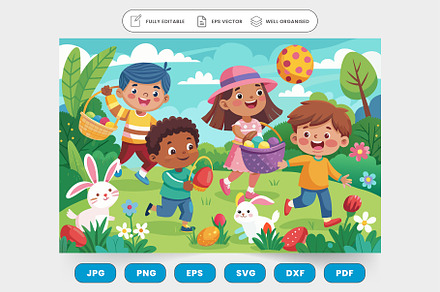 Children happily playing in the park