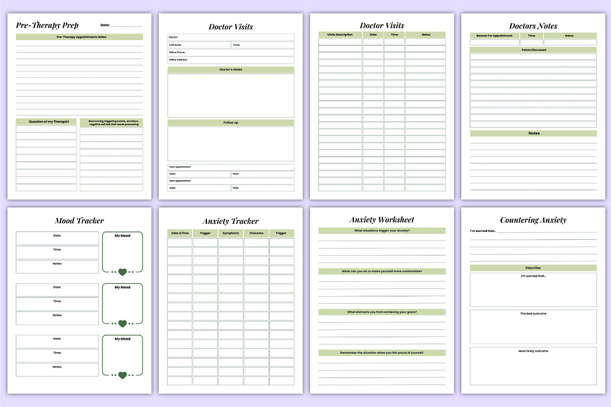 Therapy & Self Care Workbook Canva, a Stationery Template by Mustafiz