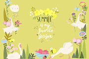 Cute Cartoon Frame with Gooses, an Animal Illustration by Maria Starus (Thumbnail 2 of 3)