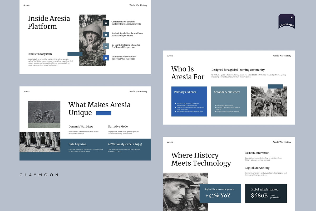 Military History Presentation, a Presentation Template by Claymoon Lab