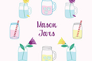 Mason Jars Clipart Vector Set, a Food Illustration by Digital Sugar (Thumbnail 1 of 3)
