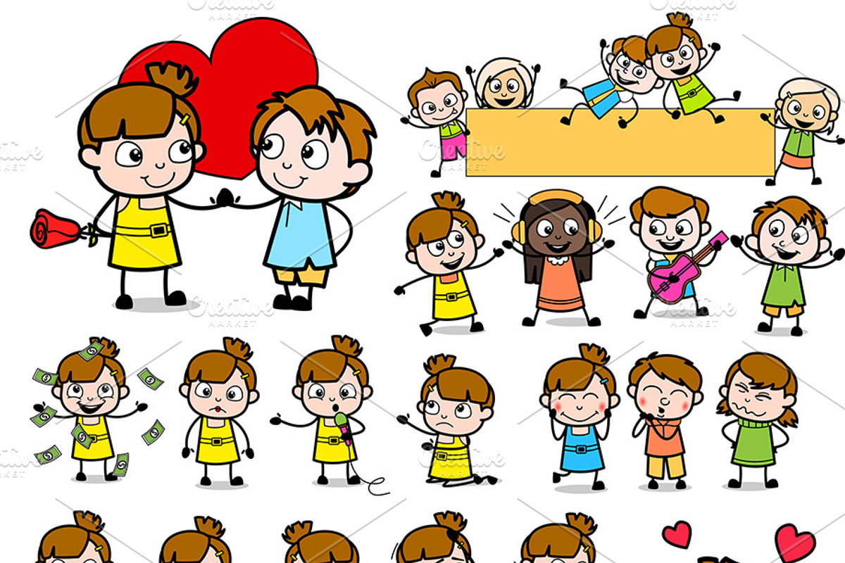 Little Girl ~ Cartoon Character Set, an Education Illustration by The Toon Company (Photo 5 of 7)