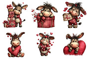 Whimsical Valentine Donkey Clipart, an Illustration by CreationArt (Thumbnail 4 of 6)
