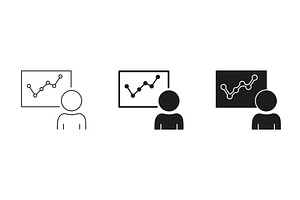 Person Presenting Data Chart Icons, a Finance Illustration by Gentle Studio