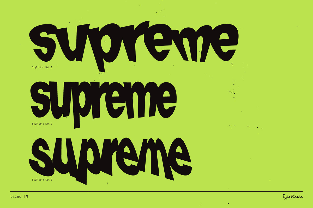 Dazed TM – Warped Font, a Sans Serif Font by Type Mania (Photo 5 of 12)
