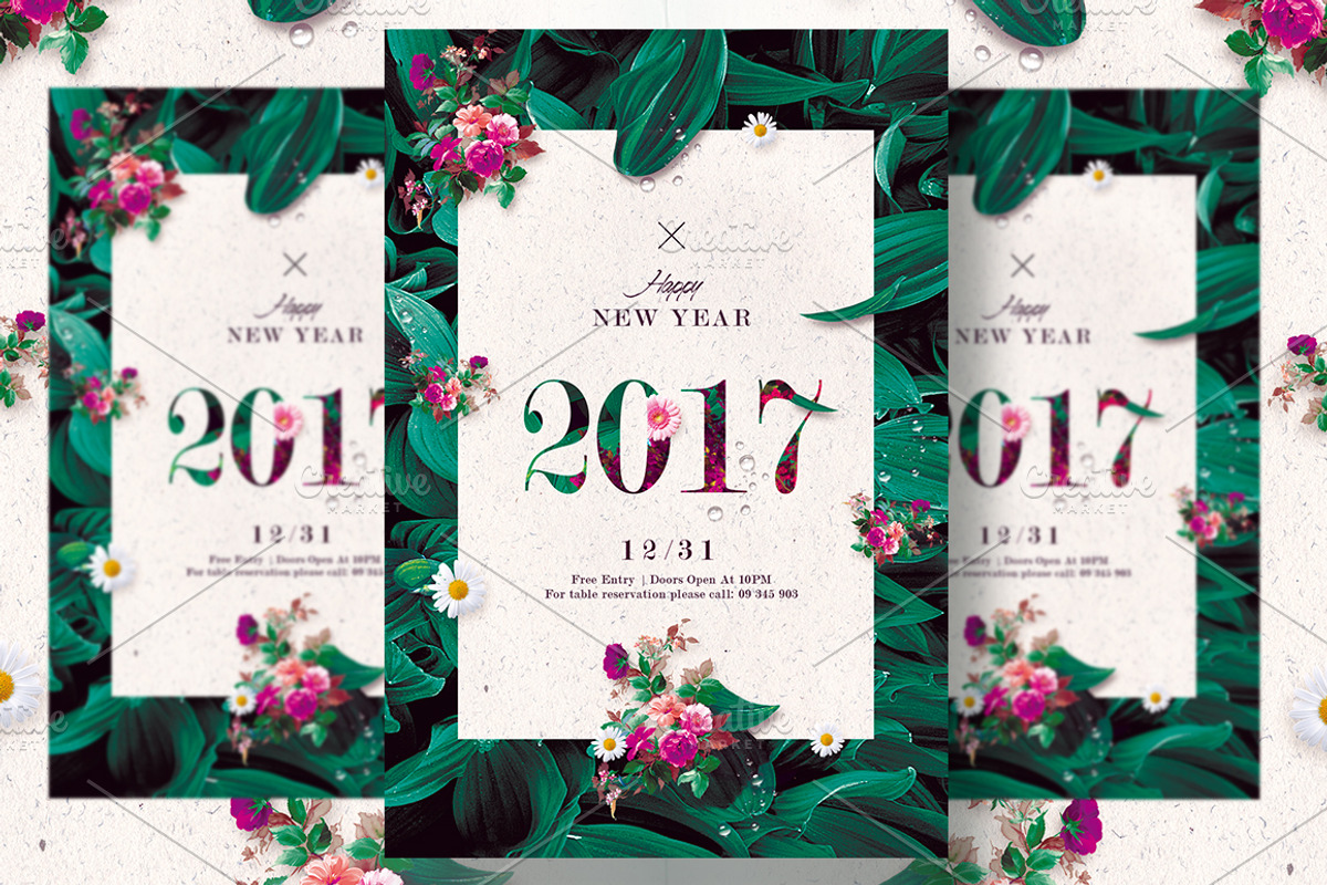 Classy New Year - Floral Invitation, a Templates & Theme by Rome B Creation (Photo 1 of 4)