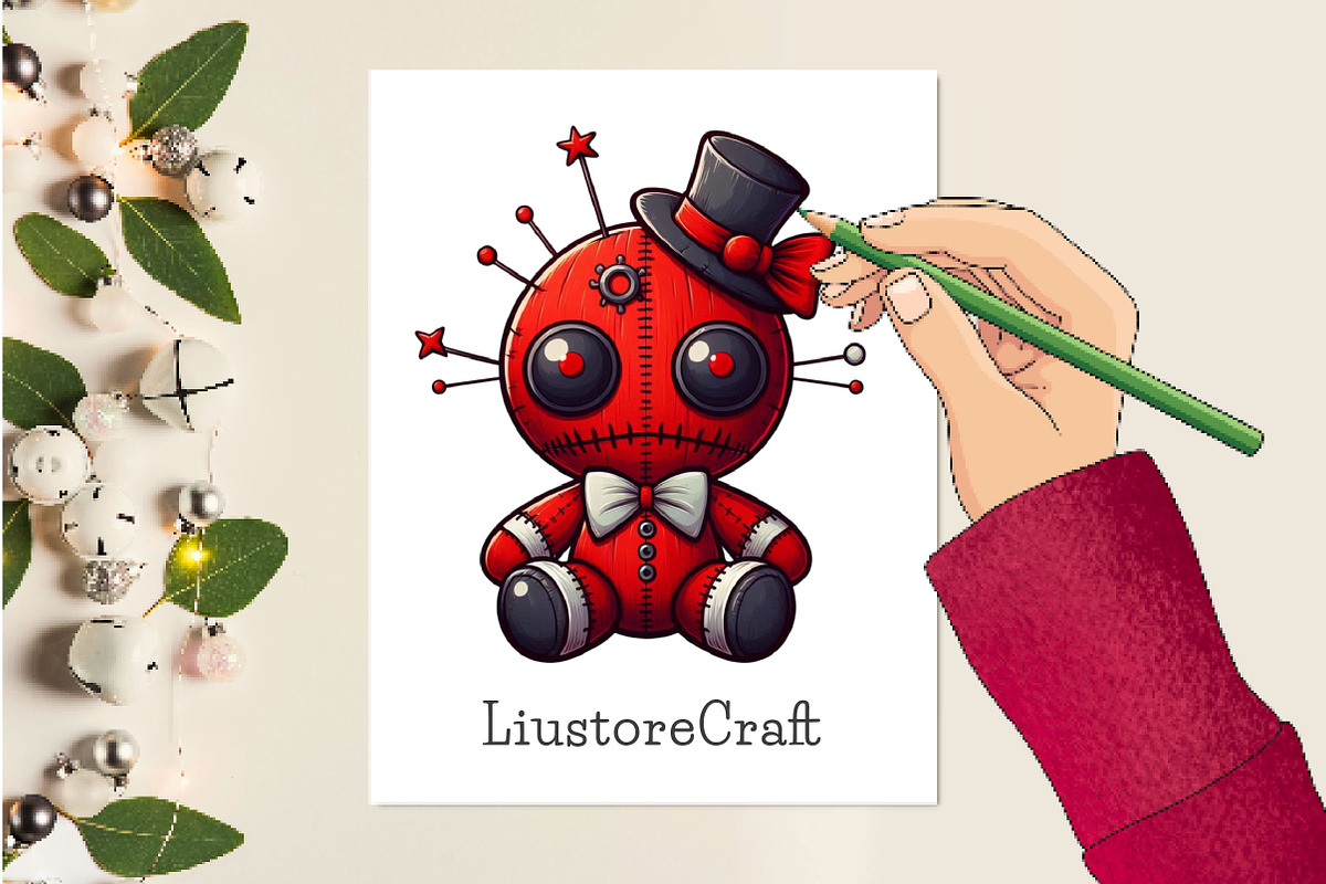 Halloween Gothic Voodoo Doll Clipart, a Work Illustration by Dream Creation (Photo 3 of 6)
