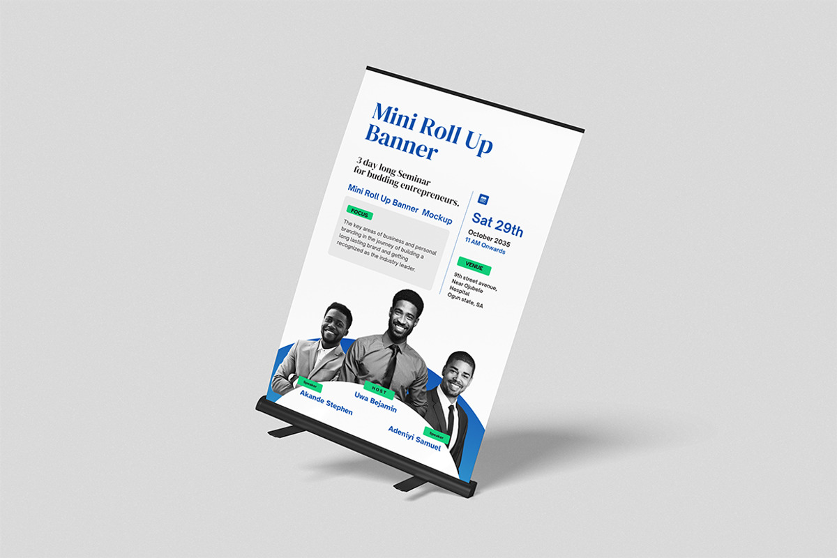 Mini Roll Up Banner Mockup, an Advertising Mockup by swsi-studio (Photo 3 of 5)