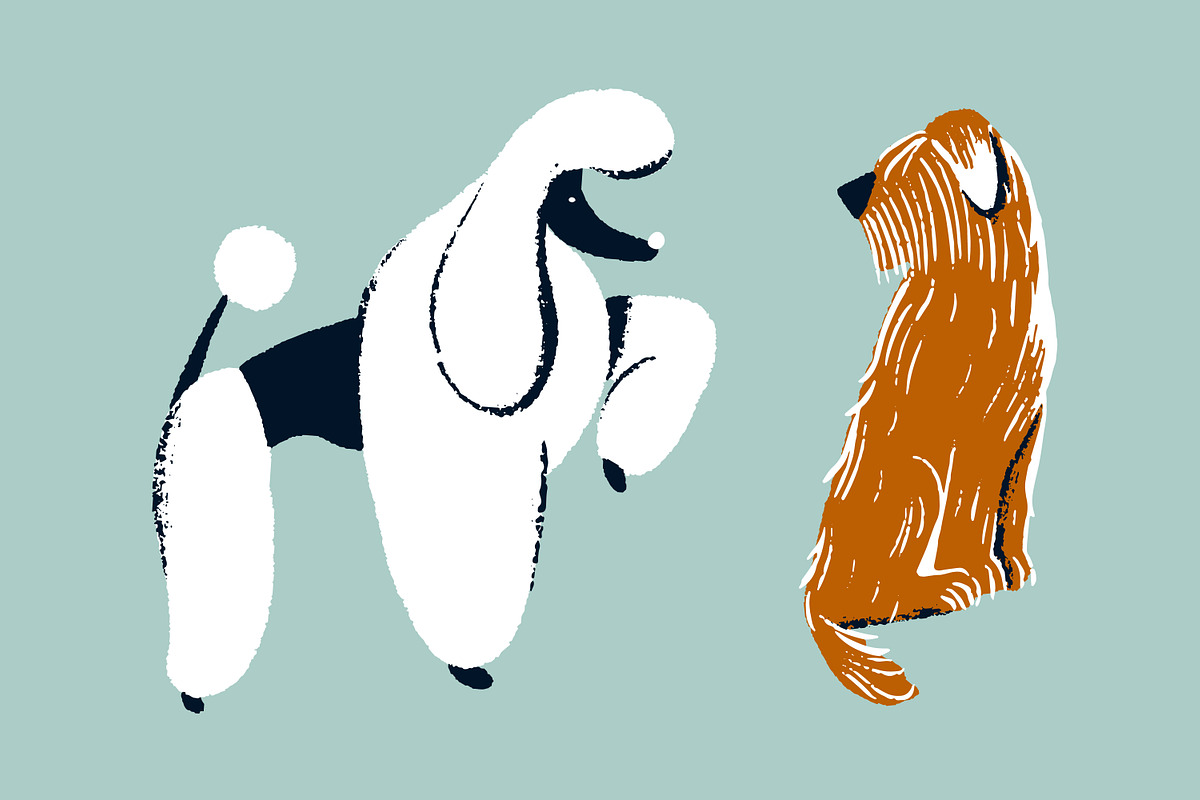 Cute dogs of different breeds set, an Animal Illustration by PaperTrident (Photo 4 of 6)