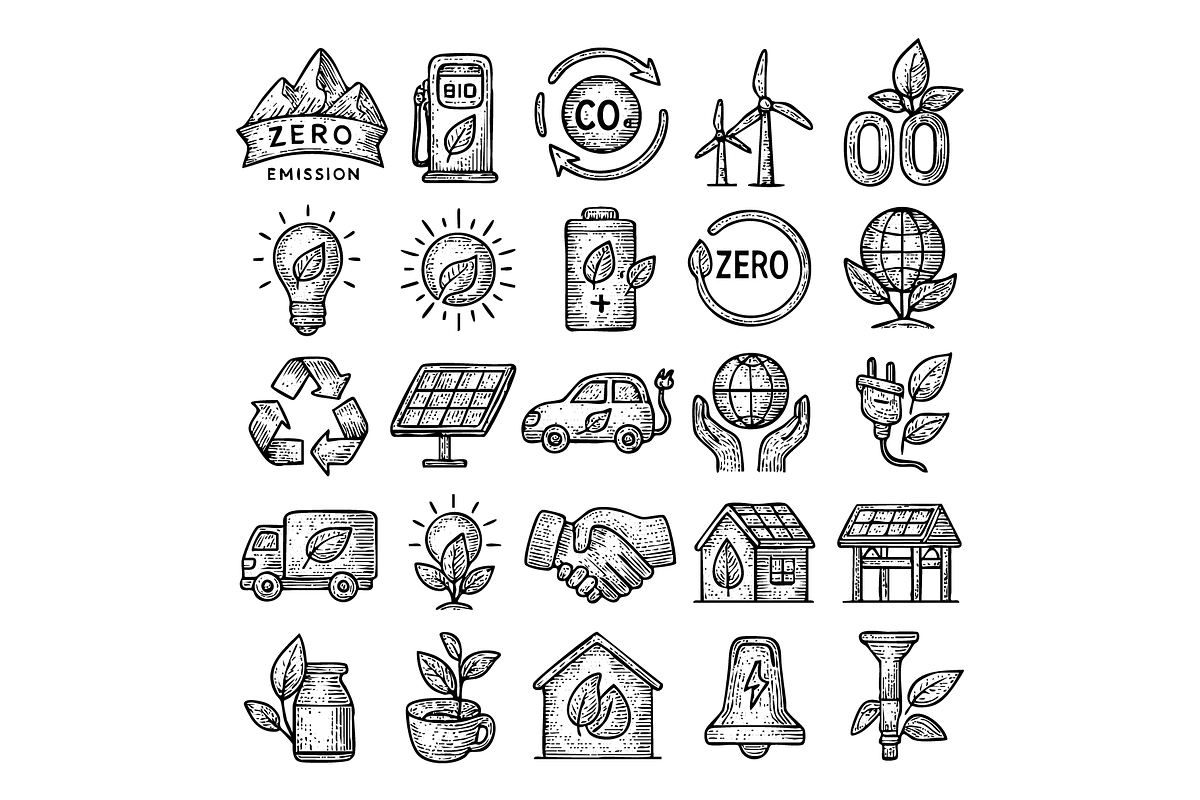 Eco Energy Icons, an Object Graphic by nikagraphic