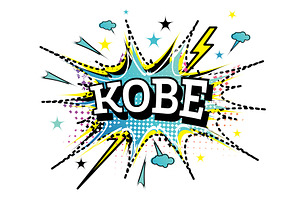 Kobe Comic Text In Pop Art Style