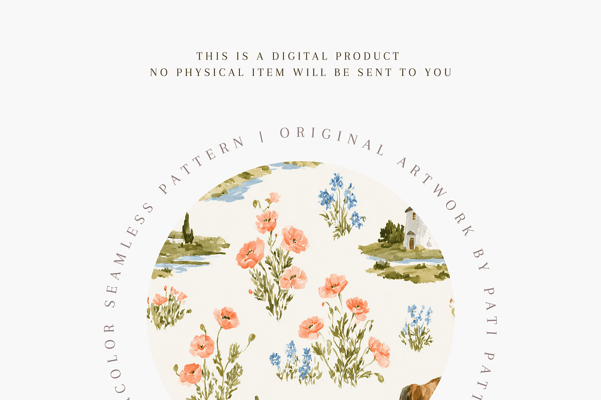 Peaceful Meadow Seamless Pattern wit, a Pattern Graphic by Pati Charm Studio (Photo 4 of 7)