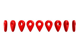 3D red location pin icon for map, an Object Illustration by winwin.art