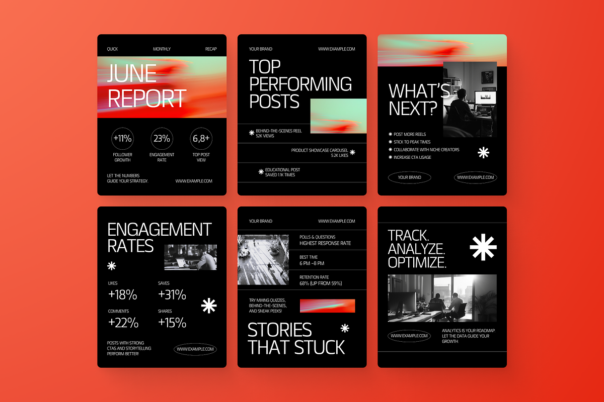 Analytics Report Instagram Post, a Social Media Template by Annora Studio (Photo 2 of 6)