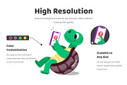 Turtle Cartoon Stickers Set, an Emoji Icon by Vectors Market (Thumbnail 3 of 6)