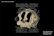 Skull Surrounded by Barbed Wire, a Branding & Logo Template by Judsart (Thumbnail 1 of 3)