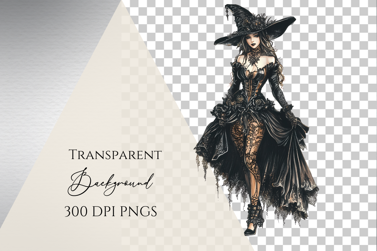 Reading ghost and Victorian witch, an Object Graphic by Invite to Clipart (Photo 7 of 7)