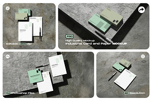 Industrial Card and Paper Mockup, an Advertising Mockup by My Code Std