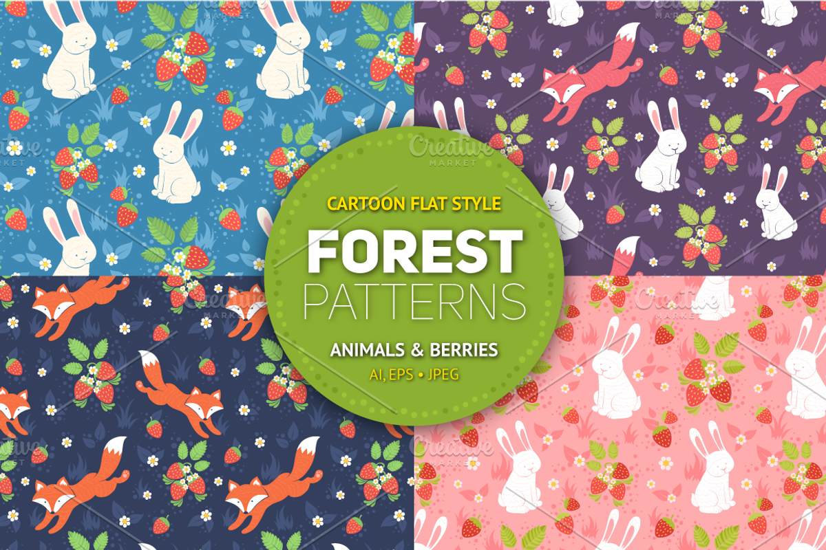 Magic Forest Seamless Patterns, a Pattern Graphic by Yuzach (Photo 2 of 4)