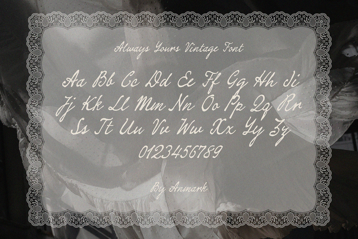 Always Yours Romantic Vintage Font, a Script Font by AnMark (Photo 5 of 13)