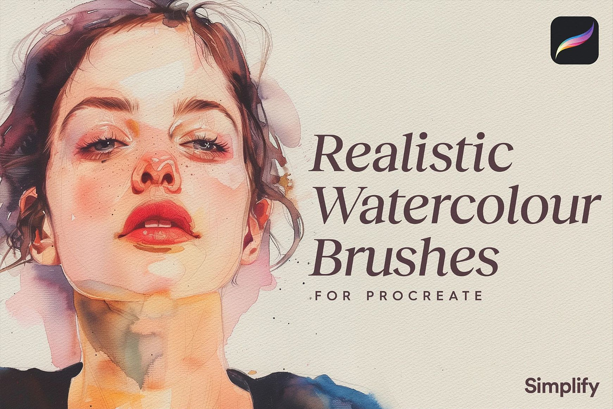 Real Watercolor Procreate Brushes, a Brush Add-On by Simplify Creative (Photo 1 of 5)