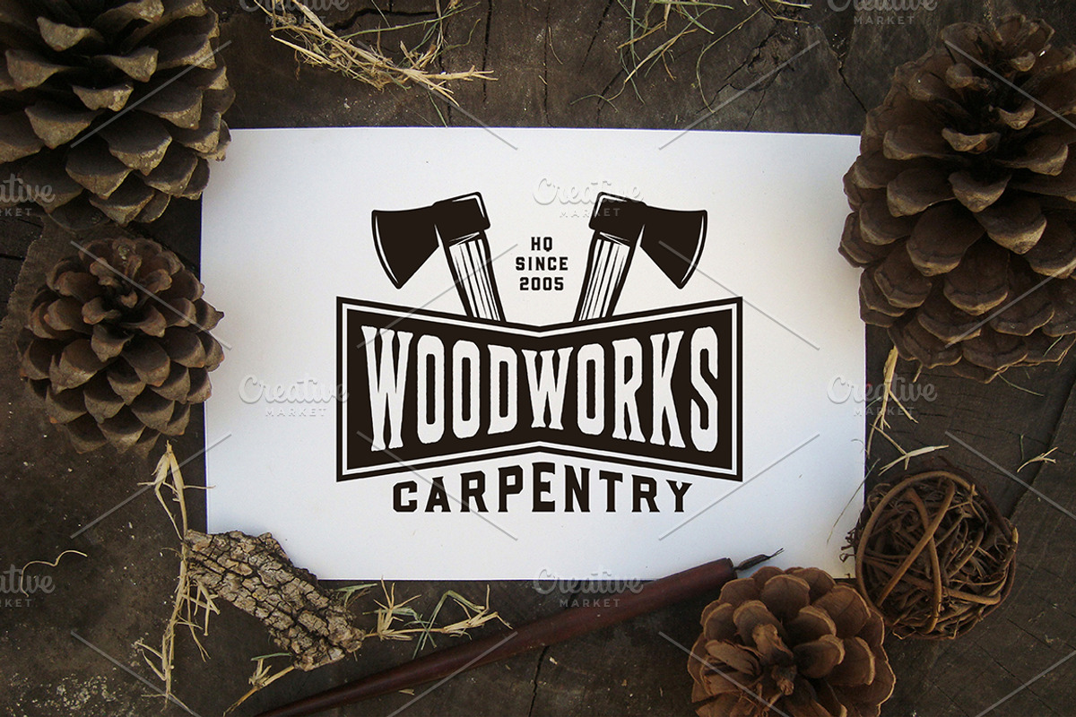 Vintage Carpentry Emblems part 1, a Branding & Logo Template by AkimD (Photo 8 of 10)