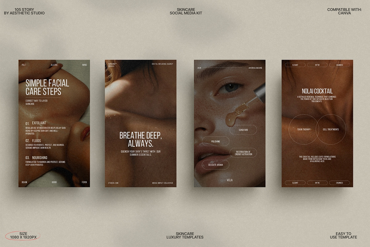 Skincare Story Canva Bundle Set preview 7