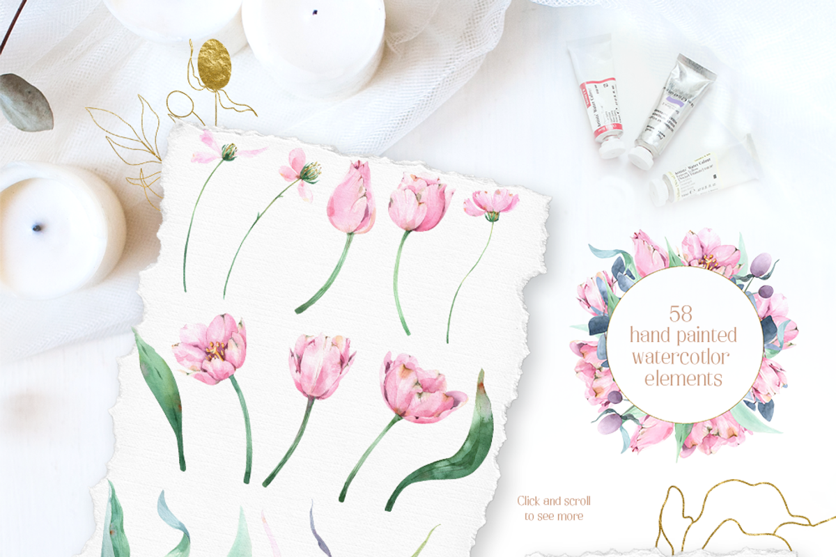 Watercolor Spring floral collection, an Object Illustration by Tatiana Troian (Photo 2 of 7)