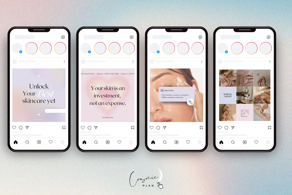 Beauty Instagram Templates, Skincare, a Social Media Template by Cosmic Design (Photo 8 of 9)