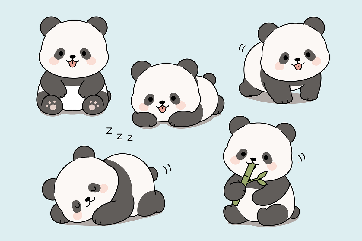 Panda Bear Set Collection, an Animal Illustration by Artpon Illustration (Photo 3 of 3)