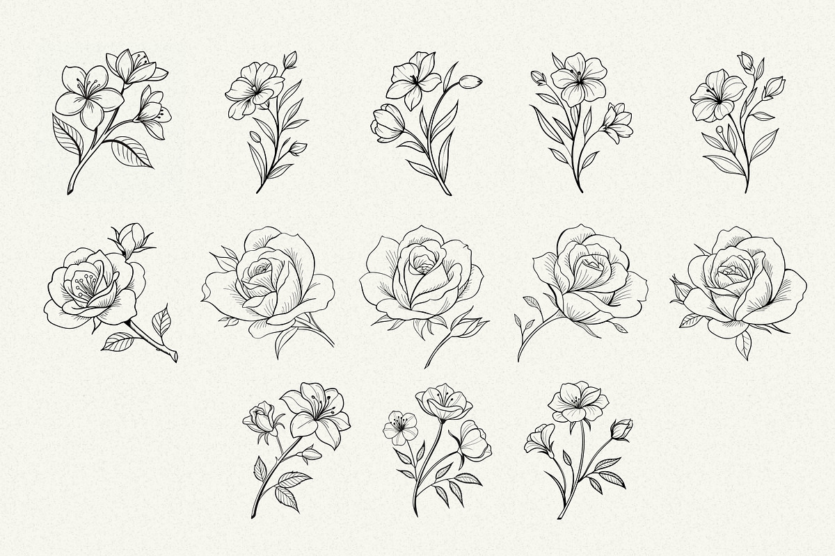 Floral Line Art, an Illustration by Helospace (Photo 7 of 10)