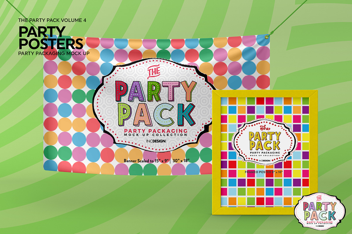 Party Posters and Banners MockUp, a Cups & Container Mockup by INCDesign (Photo 4 of 7)