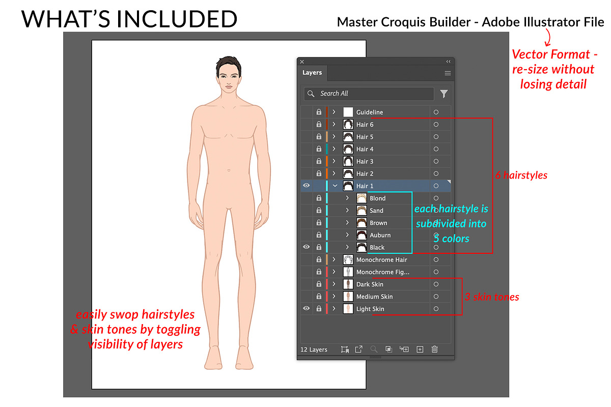 Male Colored Figures, a Person Illustration by Art by Lin (Photo 5 of 6)