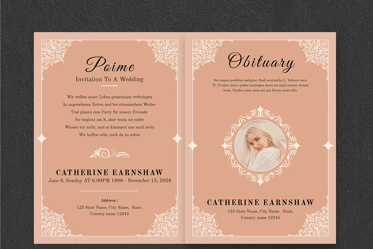 Elegant Funeral Program Template preview 4