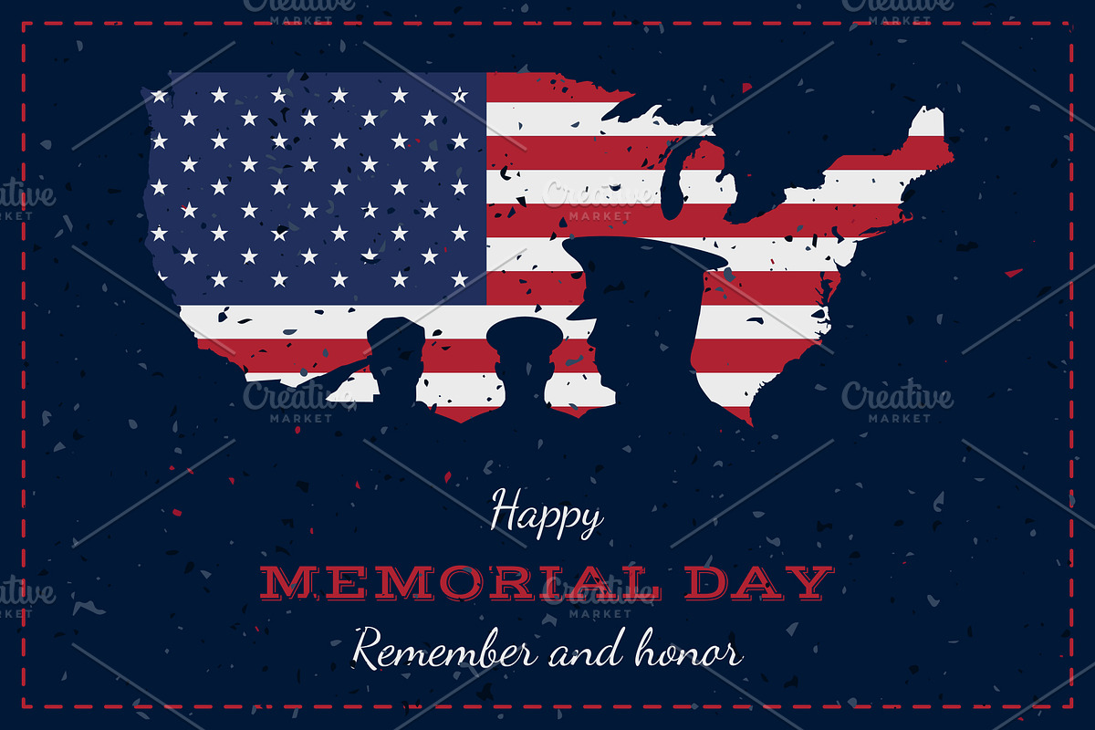 Memorial Day. Vintage Greeting Card, an Object Graphic by VADISH ZAINER