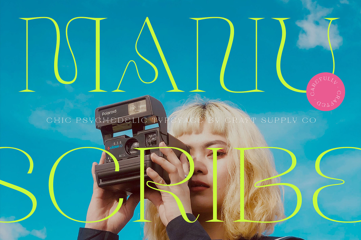Manuscribe - Psychedelic Typeface, a Font by Craft Supply Co. (Photo 1 of 9)