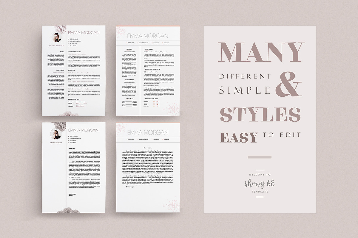 Simple Resume BUNDLE Template M, a Resume Template by Showy68 Template (Photo 6 of 7)
