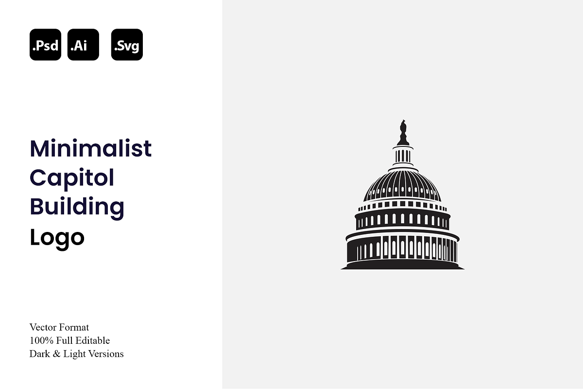 Minimalist Capitol Building Logo, a Branding & Logo Template by Luxury Logos (Photo 1 of 4)